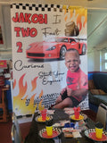 2 Fast 2 Curious Backdrop | 2 Year Old Race Car Party