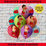 A LITTLE CHAMP BALLOON STICKERS (RED) Custom Favorz by Sharon