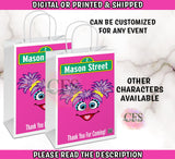 ELMO, COOKIE MONSTER, ERNIE, BIG BIRD, THE GROUCH, & ABBY CADABBY BDAY GIFT BAG LABELS