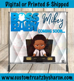 AFRICAN AMERICAN BOSS BABY BOY BABY SHOWER BACKDROP Custom Favorz by Sharon
