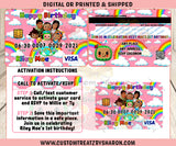 AFRICAN AMERICAN COCOMELON CREDIT CARD INVITE Custom Favorz by Sharon