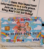 AFRICAN AMERICAN COCOMELON CREDIT CARD INVITE Custom Favorz by Sharon