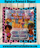 AFRICAN AMERICAN PEBBLES & BAMM GENDER REVEAL BACKDROP Custom Favorz by Sharon