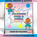 AFRICAN AMERICAN PHIL & LIL BABY SHOWER BACKDROP Custom Favorz by Sharon