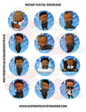 African American Boss Baby Boy Cupcake Toppers - Instant Download Custom Favorz by Sharon