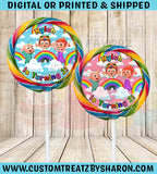 African American Cocomelon Swirl Lollipop Labels Custom Favorz by Sharon