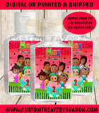 African American Cocomelon Watermelon Sanitizer Labels (2 oz Bottle) Custom Favorz by Sharon