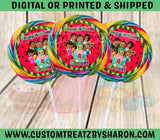 African American Cocomelon Watermelon Swirl Lollipop Labels Custom Favorz by Sharon