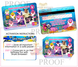 BABY SHARK CREDIT CARD INVITE Custom Favorz by Sharon