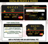 BLACK GUCCI CREDIT CARD INVITE Custom Favorz by Sharon
