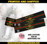 BLACK GUCCI WATER LABELS