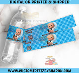 BOSS BABY BOY BABY SHOWER WATER BOTTLE LABELS Custom Favorz by Sharon