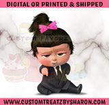 Boss Baby Girl Party Cup and Straw Tag Custom Favorz by Sharon