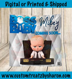 CAUCASIAN BOSS BABY BOY BABY SHOWER BACKDROP Custom Favorz by Sharon