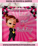 CAUCASIAN BOSS BABY GIRL BACKDROP Custom Favorz by Sharon