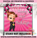 CAUCASIAN BOSS BABY GIRL BACKDROP Custom Favorz by Sharon