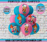 CAUCASIAN PEBBLES & BAMM BAMM GENDER REVEAL BALLOON STICKERS (6) Custom Favorz by Sharon