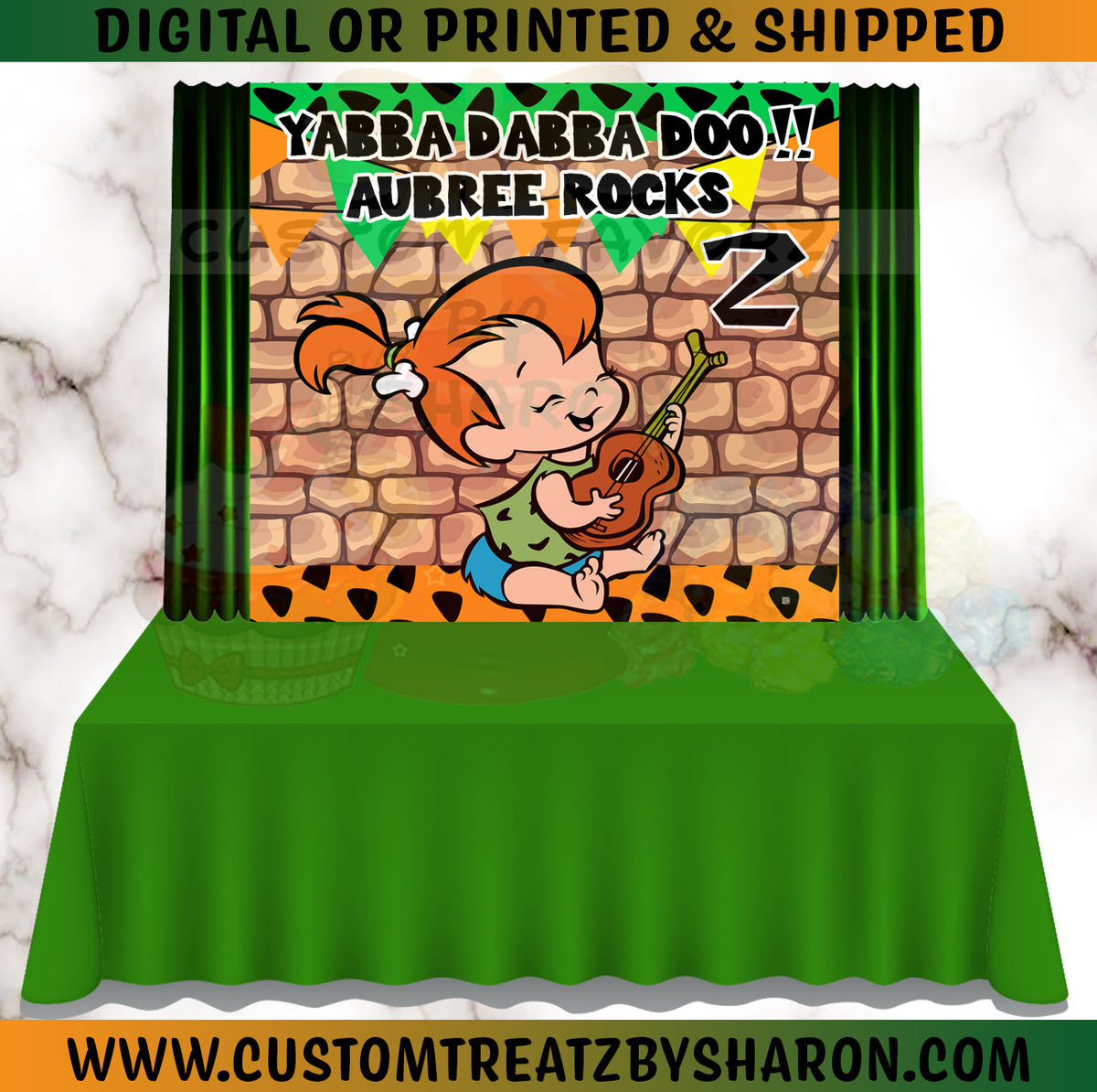 CAUCASIAN PEBBLES FLINTSTONES BACKDROP