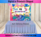 CAUCASIAN PHIL & LIL BACKDROP - Phil & Lil Gender Reveal Banner - Phil & Lil Birthday Backdrop Custom Favorz by Sharon