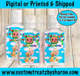 COCOMELON 2 OZ SANITIZER LABELS Custom Favorz by Sharon