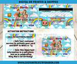 COCOMELON CREDIT CARD INVITE Custom Favorz by Sharon