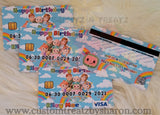 COCOMELON CREDIT CARD INVITE Custom Favorz by Sharon