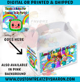 COCOMELON GABLE BOX & LABELS Custom Favorz by Sharon