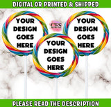 Custom Design Swirl Lollipop Labels - Carnival Lollipop Labels