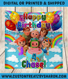 Caucasian Cocomelon Backdrop Custom Favorz by Sharon