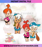 Caucasian Pebbles & Bamm Bamm Clipart - Instant Download Custom Favorz by Sharon