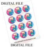 Caucasian Phil N Lil Cupcake Toppers - Instant Download Custom Favorz by Sharon