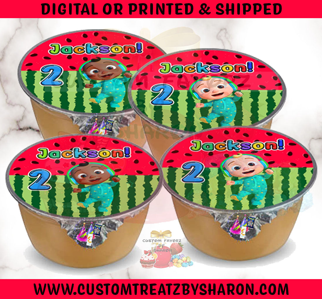 Cocomelon Watermelon Applesauce Labels