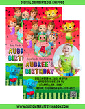 Cocomelon Watermelon Printable Invite Custom Favorz by Sharon