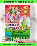 Cocomelon Watermelon Printable Invite Custom Favorz by Sharon