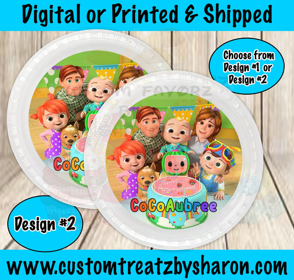 Customised Plate Inserts Custom CoComelon Party Plate Inserts