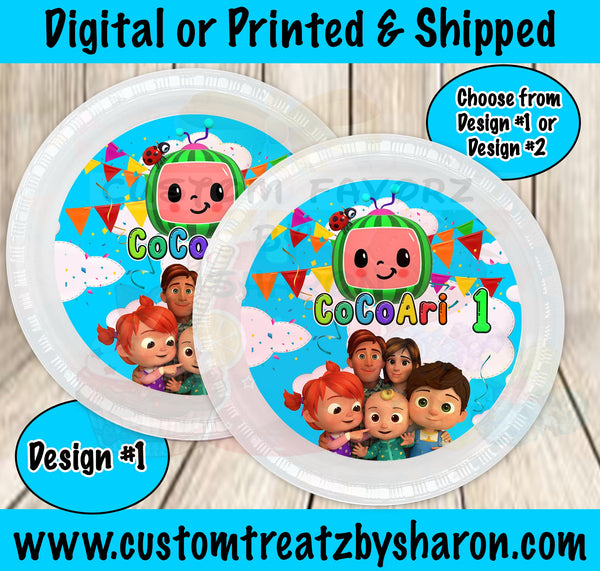 Customised Plate Inserts Custom CoComelon Party Plate Inserts