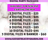 DIGITAL PARTY PACKAGES - Digital Bundle - You Print Yourself - Custom Digital Packages - Any Theme - Digital Files Only - No Shipping