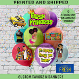 FRESH PRINCESS BALLOON STICKERS Custom Favorz by Sharon