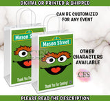 ELMO, COOKIE MONSTER, ERNIE, BIG BIRD, THE GROUCH, & ABBY CADABBY BDAY GIFT BAG LABELS