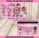 LOL Dolls Credit Card Invite Custom Favorz by Sharon