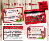 MINNIE MOUSE CREDIT CARD INVITES Custom Favorz by Sharon