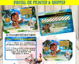 MOANA CREDIT CARD INVITE Custom Favorz by Sharon