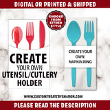 Custom Designed Napkin Holder/Wrap