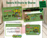 NINJA TURTLE Credit Card Invite Custom Favorz by Sharon