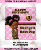 PINK GUCCI BOSS BABY GIRL BACKDROP Custom Favorz by Sharon