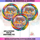 Pebbles & Bamm Bamm Gender Reveal Swirl Lollipop Labels - Carnival Lollipop Labels Custom Favorz by Sharon