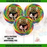 Pebbles & Bamm Bamm Swirl Lollipop Labels - Carnival Lollipop Labels Custom Favorz by Sharon