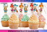 Pebbles N Bamm Bamm Gender Reveal Cupcake Toppers Custom Favorz by Sharon