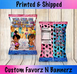 Pebbles N Bamm Gender Reveal Chip Bags Custom Favorz by Sharon
