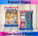 Pebbles N Bamm Gender Reveal Chip Bags Custom Favorz by Sharon